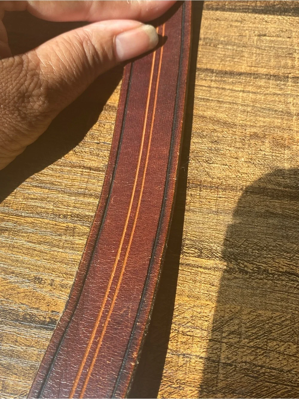 Vintage Handtooled Leather Belt, 34”
